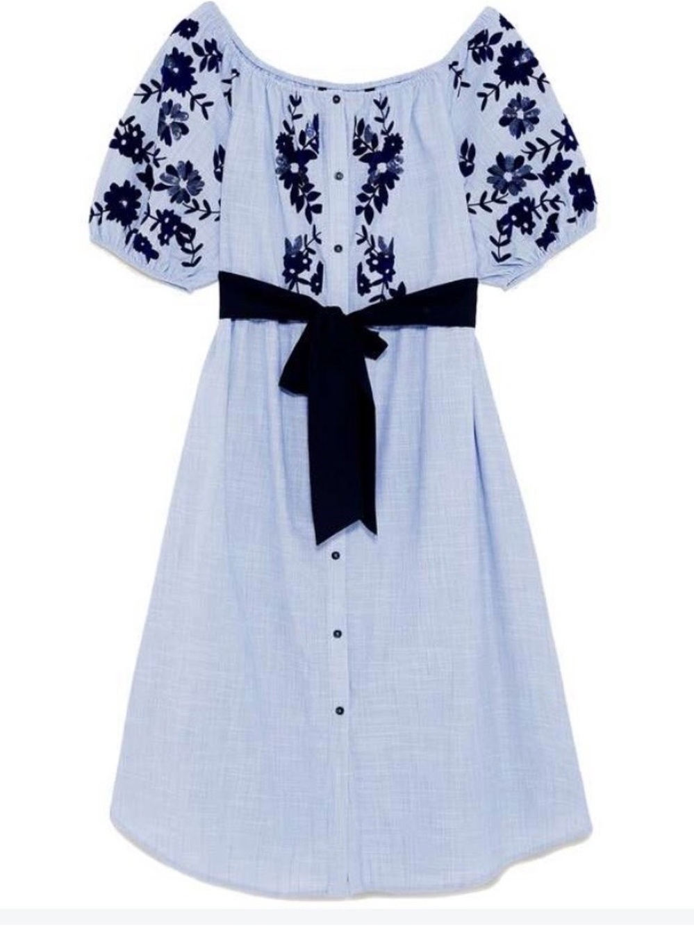 Zara Light Blue Midi Dress as seen on Kate Middleton new XL - Picture 6 of 7